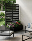 71" X 47" Black Galvanized Metal Rectangular Planter Box