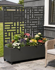 47" X 47" Black Galvanized Metal Rectangular Planter Box