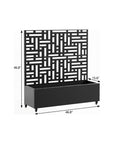 47" X 47" Black Galvanized Metal Rectangular Planter Box