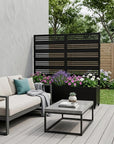 71" X 47" Black Galvanized Metal Rectangular Planter Box