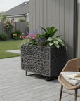 71" X 47" Black Galvanized Metal Rectangular Planter Box
