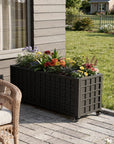 71" X 35" Black Galvanized Metal Rectangular Planter Box