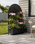 71" X 47" Black Galvanized Metal Rectangular Planter Box
