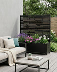 47" X 47" Black Galvanized Metal Rectangular Planter Box