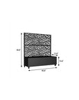 47" X 47" Black Galvanized Metal Rectangular Planter Box