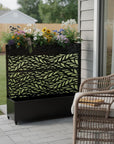 47" X 47" Black Galvanized Metal Rectangular Planter Box