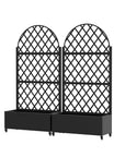 71" X 35" Black Galvanized Metal Rectangular Planter Box