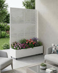 71" X 47" White Galvanized Metal Rectangular Planter Box