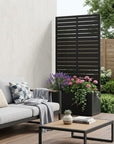 59" X 29" Black Galvanized Metal Rectangular Planter Box