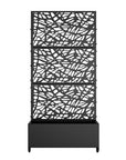 71" X 35" Black Galvanized Metal Rectangular Planter Box