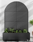 71" X 47" Black Galvanized Metal Rectangular Planter Box