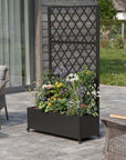 71" X 35" Black Galvanized Metal Rectangular Planter Box