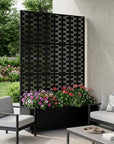 71" X 47" Black Galvanized Metal Rectangular Planter Box