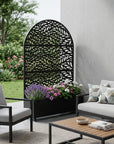 71" X 47" Black Galvanized Metal Rectangular Planter Box