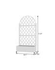 71" X 35" White Galvanized Metal Rectangular Planter Box
