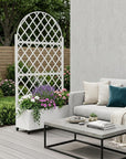 71" X 35" White Galvanized Metal Rectangular Planter Box