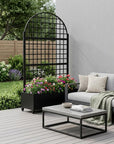 70" X 35" Black Galvanized Metal Rectangular Planter Box