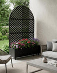 71" X 47" Black Galvanized Metal Rectangular Planter Box