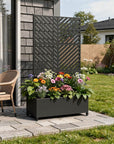71" X 35" Black Galvanized Metal Rectangular Planter Box