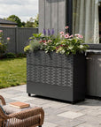47" X 47" Black Galvanized Metal Rectangular Planter Box