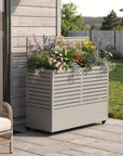 47" X 47" Gray Galvanized Metal Rectangular Planter Box