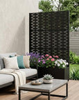 71" X 35" Black Galvanized Metal Rectangular Planter Box