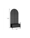 71" X 35" Black Galvanized Metal Rectangular Planter Box