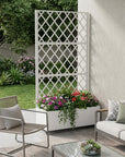 71" X 35" White Galvanized Metal Rectangular Planter Box