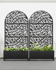 71" X 35" Black Galvanized Metal Rectangular Planter Box