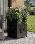 71" X 35" Black Galvanized Metal Rectangular Planter Box