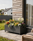 71" X 47" Black Galvanized Metal Rectangular Planter Box