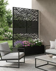 71" X 47" Black Galvanized Metal Rectangular Planter Box