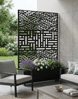 71" X 47" Black Galvanized Metal Rectangular Planter Box