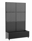 71" X 47" Black Galvanized Metal Rectangular Planter Box