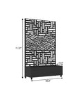 71" X 47" Black Galvanized Metal Rectangular Planter Box