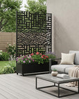 71" X 47" Black Galvanized Metal Rectangular Planter Box