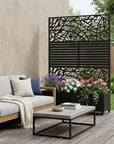 71" X 47" Black Galvanized Metal Rectangular Planter Box
