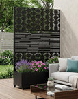 71" X 47" Black Galvanized Metal Rectangular Planter Box