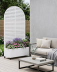 71" X 35" White Galvanized Metal Rectangular Planter Box