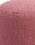22" Red Olefin Round Outdoor Pouf Ottoman