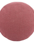 22" Red Olefin Round Outdoor Pouf Ottoman