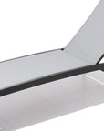 60" Light Gray Aluminum Six Position Adjustable Sling Outdoor Chaise Lounge