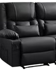 62" Gray Faux Leather Manual Reclining Loveseat With Storage and Toss Pillows