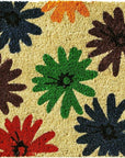 24" X 36" Brown Green And Red Multi Floral Outdoor Coir Door Mat