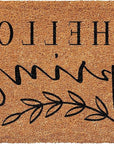 24" X 48" Brown And Black Hello Spring Outdoor Coir Door Mat