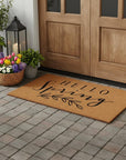 24" X 48" Brown And Black Hello Spring Outdoor Coir Door Mat