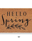 24" X 48" Brown And Black Hello Spring Outdoor Coir Door Mat