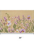 24" X 36" Brown Green And Purple Floral Outdoor Coir Door Mat
