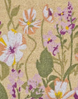 24" X 36" Brown Green And Purple Floral Outdoor Coir Door Mat