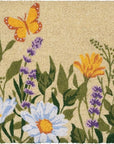 24" X 36" Brown Green And Orange Floral Outdoor Coir Door Mat